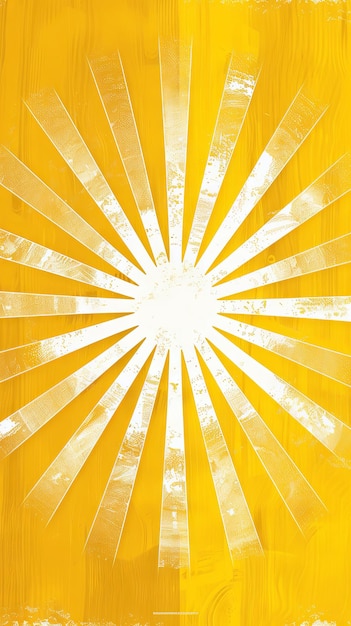 Photo design of a sunburst background with a yellow backdrop and a white sunburst