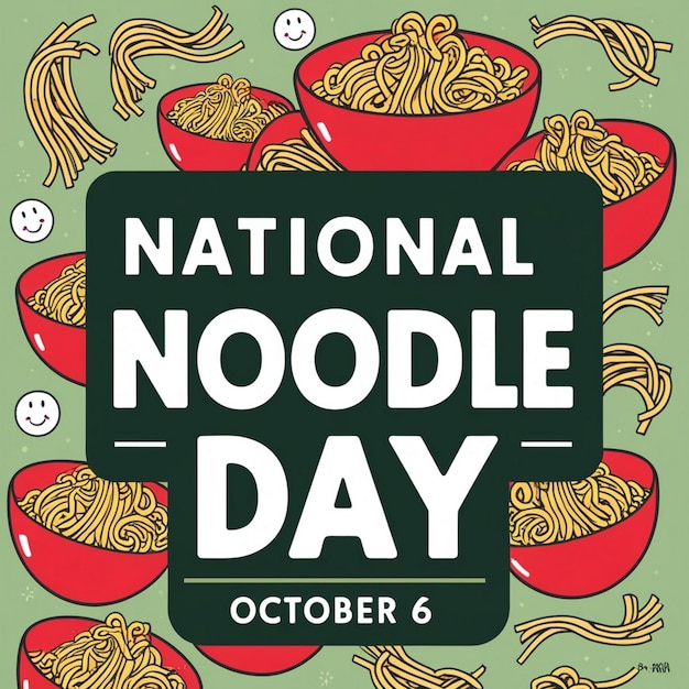 Photo design template for celebrating national noodle day