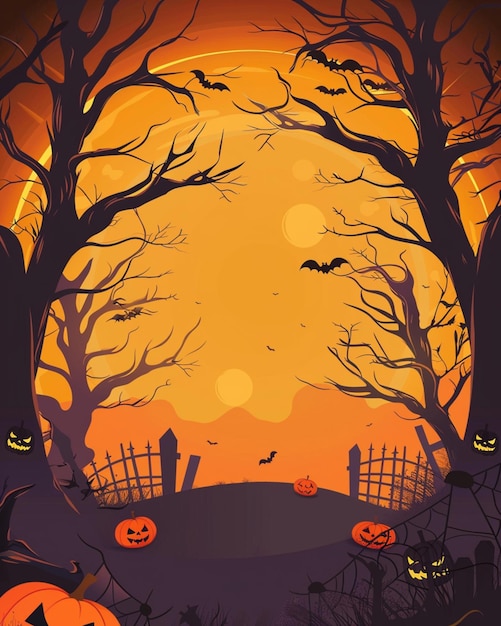 Design template for Halloween party poster