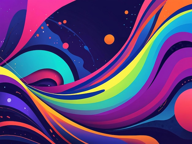 Design a vibrant abstract background with bold colors and fluid shapes