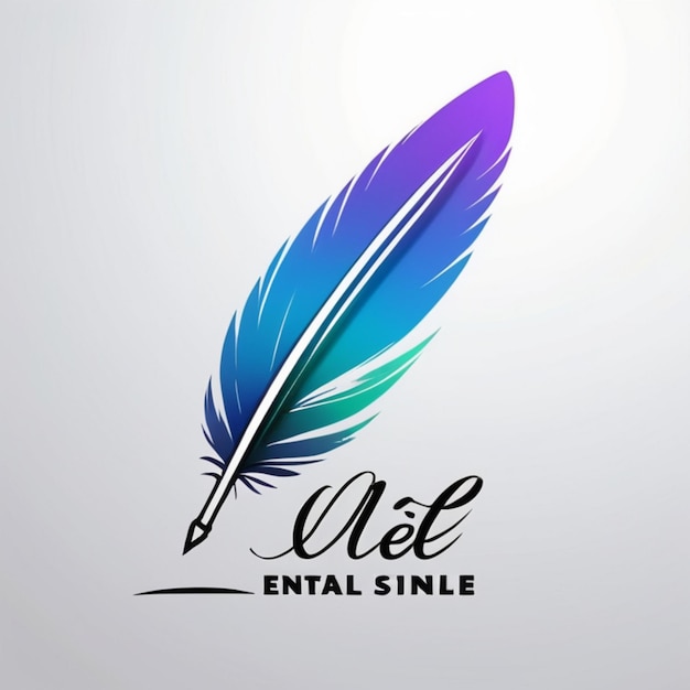 Design Your Brand with a Free Vector Gradient Quill Pen Logo Customizable Template