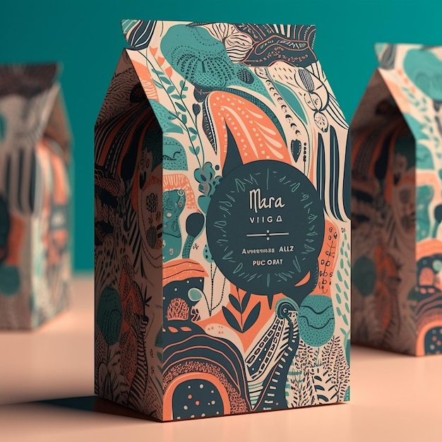 Designed coffee packaging photo