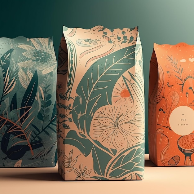 Designed coffee packaging photo