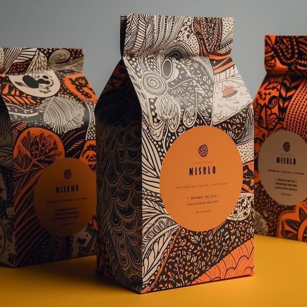 Designed coffee packaging photo