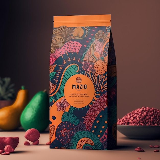 Designed coffee packaging photo