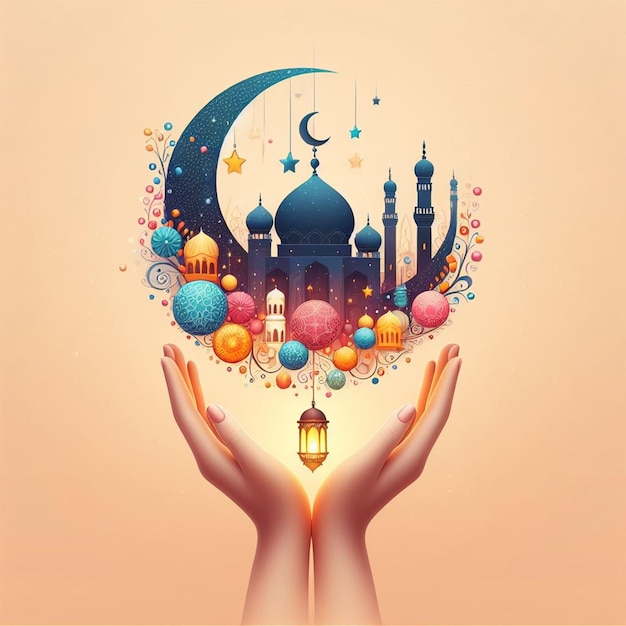 Designed An Islamic illustration for Mahe Ramadan Kareem and Eid ul Fitr