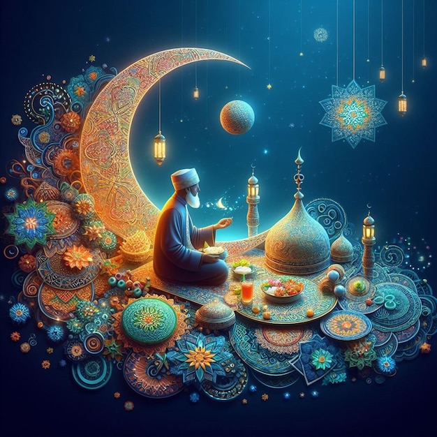 Designed An Islamic illustration for Mahe Ramadan Kareem and Eid ul Fitr