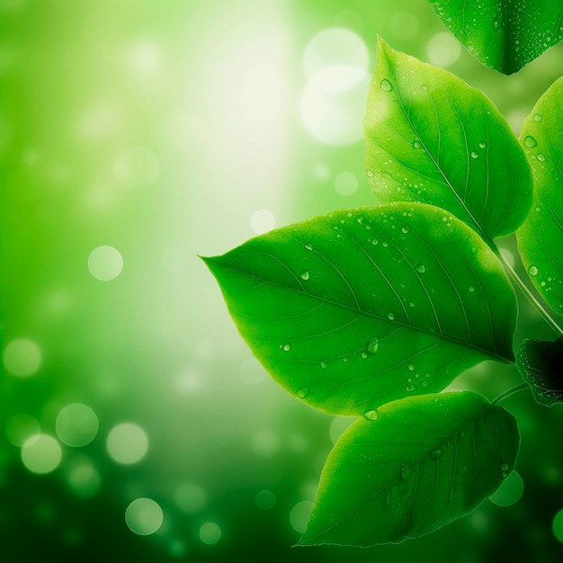 Designer background with green leaves