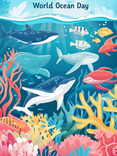 Designing the Depths Creating a Masterpiece Vector Art and Illustration for World Ocean Day