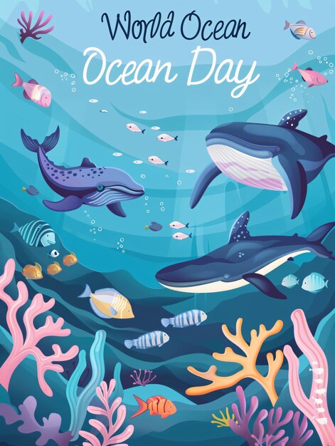 Designing the Depths Creating a Masterpiece Vector Art and Illustration for World Ocean Day