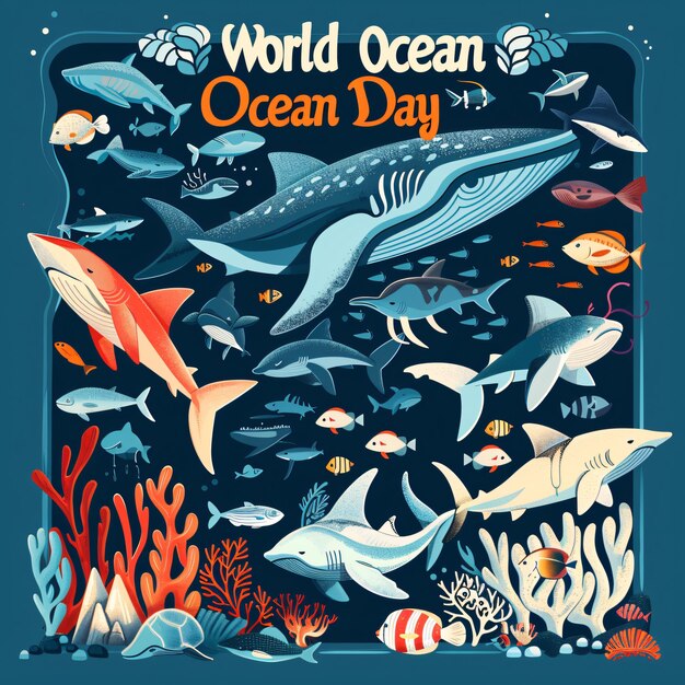 Designing the Depths Creating a Masterpiece Vector Art and Illustration for World Ocean Day