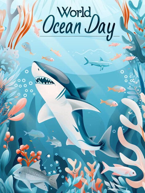 Designing the Depths Creating a Masterpiece Vector Art and Illustration for World Ocean Day