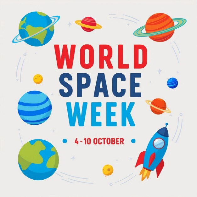 Photo designing for world space week creative celebration ideas