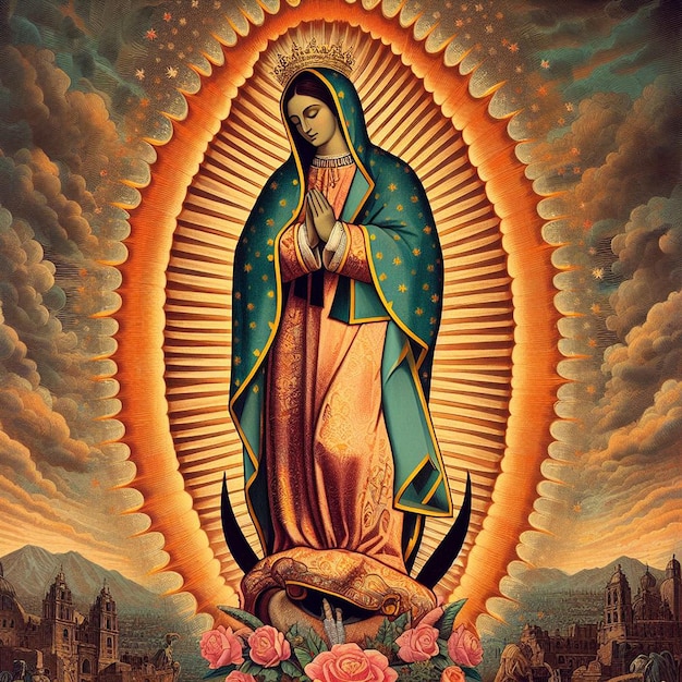 Designs with Mother of Jesus for Da de la Virgen de Guadalupe and Saint Rose de Lima