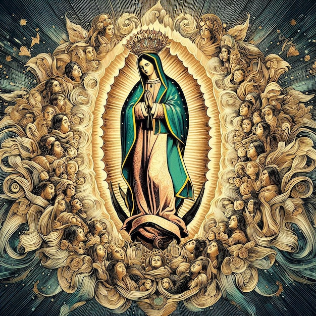 Designs with Mother of Jesus for Da de la Virgen de Guadalupe and Saint Rose de Lima