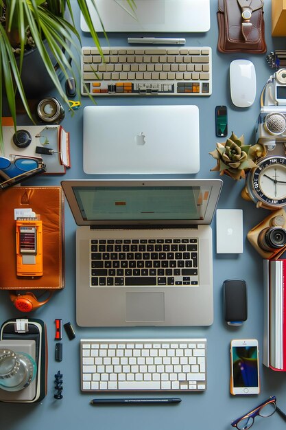 Desk Arrangement With Devices And Items