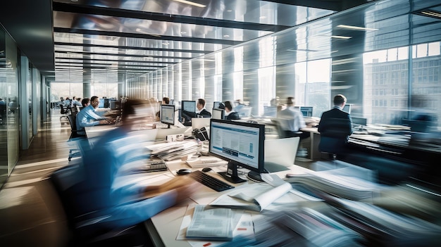 Desk blur office background