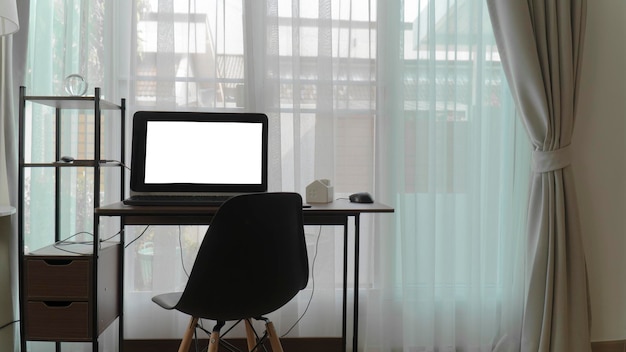 Desk by the window in the house