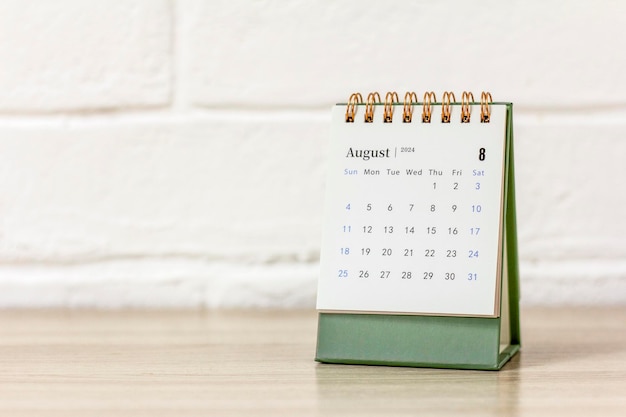 Desk calendar for August 2024 Calendar for planning and managing every date