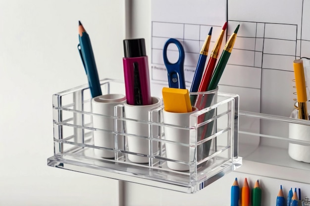 Photo desk organizer with compartments for stationery