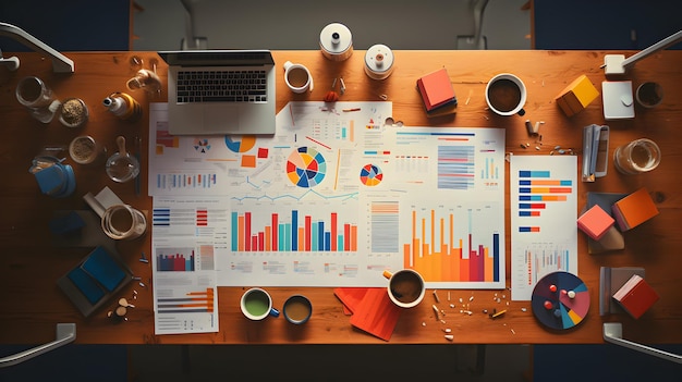 a desk with a chart that saysgraphon it