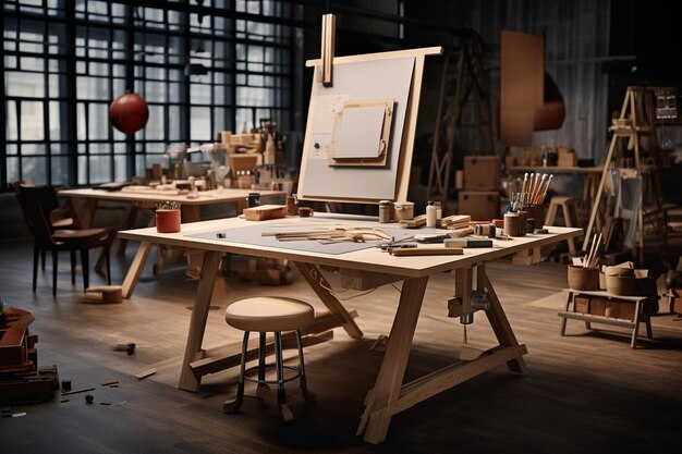 A desk with vocational training materials and apprenticeship programs