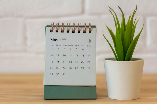 Desktop calendar for May 2022 Calendar for planning and managing each date