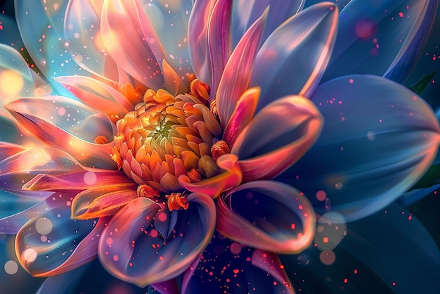 Desktop wallpaper vibrant with colorful dynamic energetic flowers