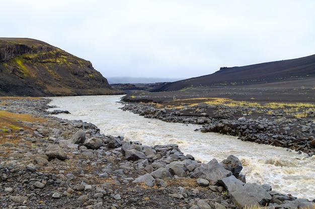 Desolate landscape from Askja caldera area Iceland