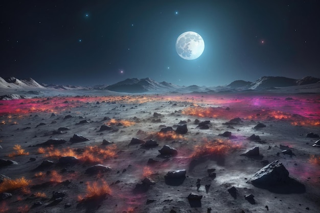 Desolate Lunar Surface The Barren and Eerie Land ai generative