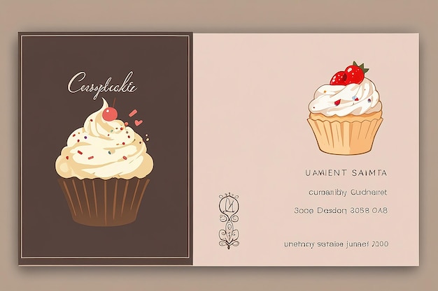 Photo dessert cupcake business card template