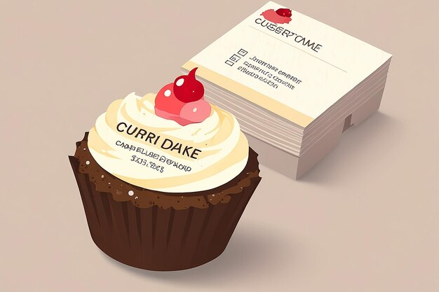 Photo dessert cupcake business card template