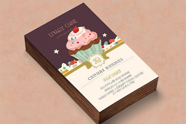 Photo dessert cupcake business card template