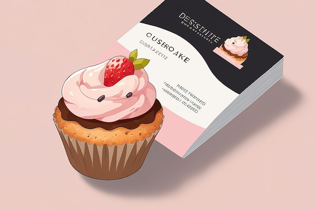 Photo dessert cupcake business card template