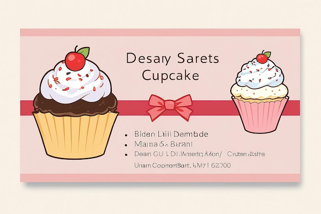 Photo dessert cupcake business card template