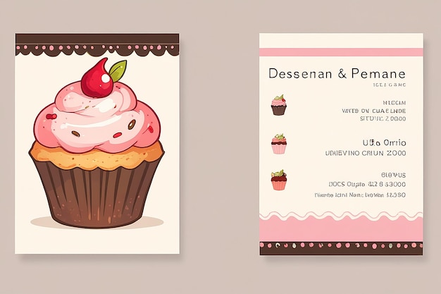 Photo dessert cupcake business card template