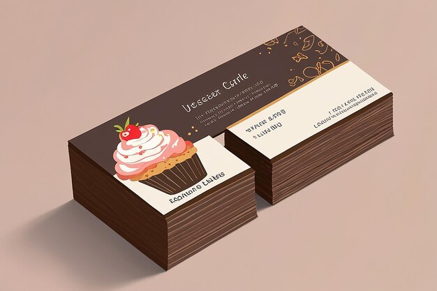 Photo dessert cupcake business card template