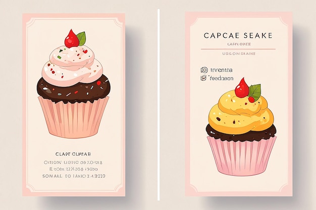 Photo dessert cupcake business card template