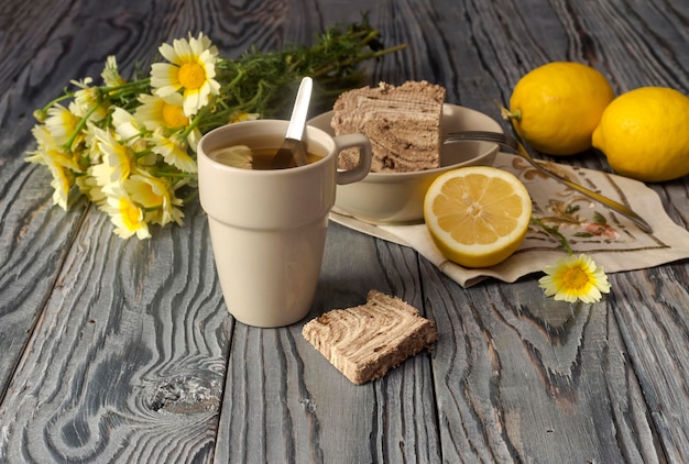 Dessert Tea and halva