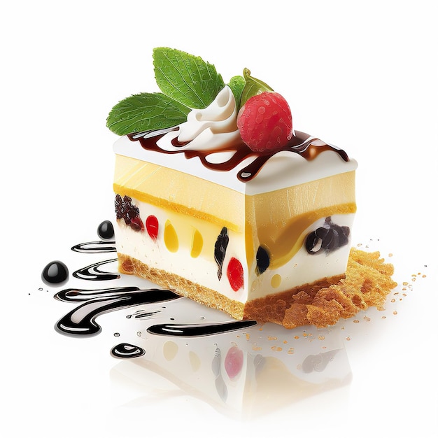 dessert white background