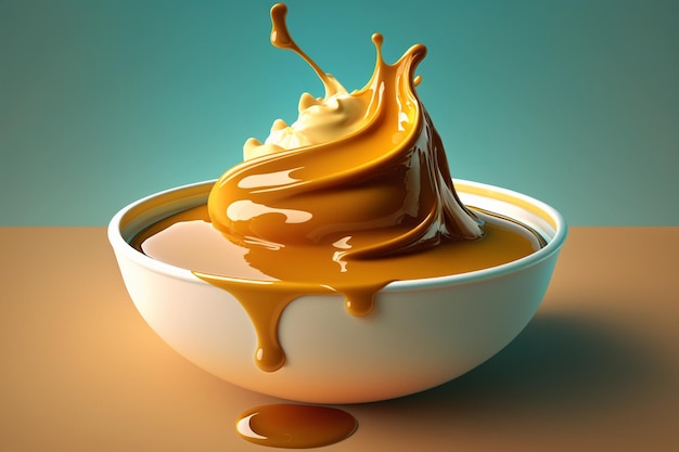 Dessert with caramel AI Generated