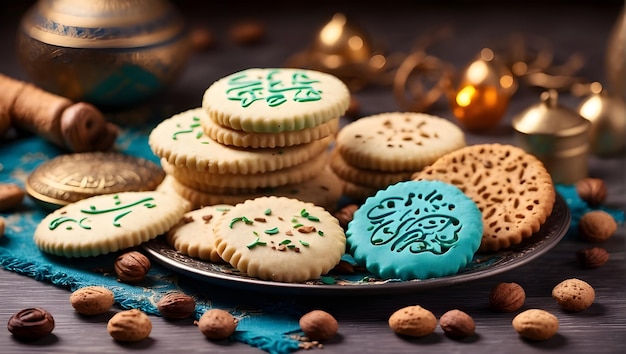 Desserts Eid alFitr Eid Cookies Arabic filled Pistachio or nut Ramadan