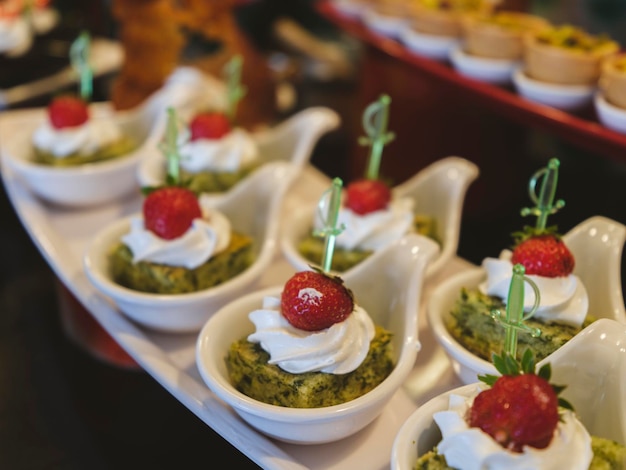 Desserts at a hotel buffet