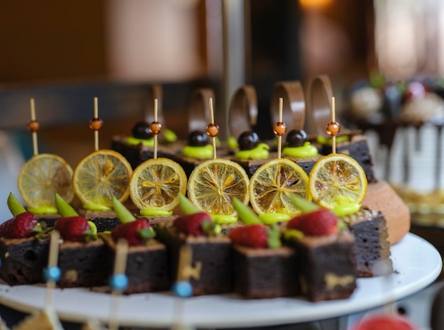 Desserts at a hotel buffet