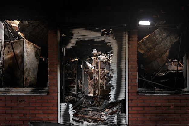 Destroyed civilian infrastructure as a result of shelling by the Russian army