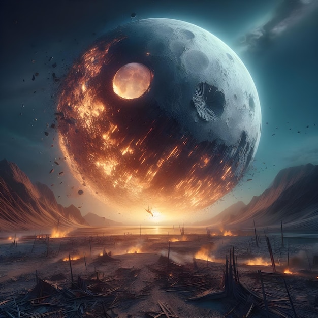 The destroyed moon