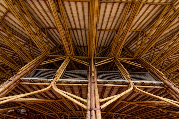 Detail of a bamboo construction in Colombia Manizales Caldas Antioquia South America