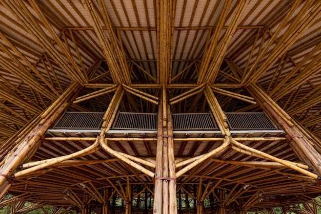 Detail of a bamboo construction in Colombia Manizales Caldas Antioquia South America