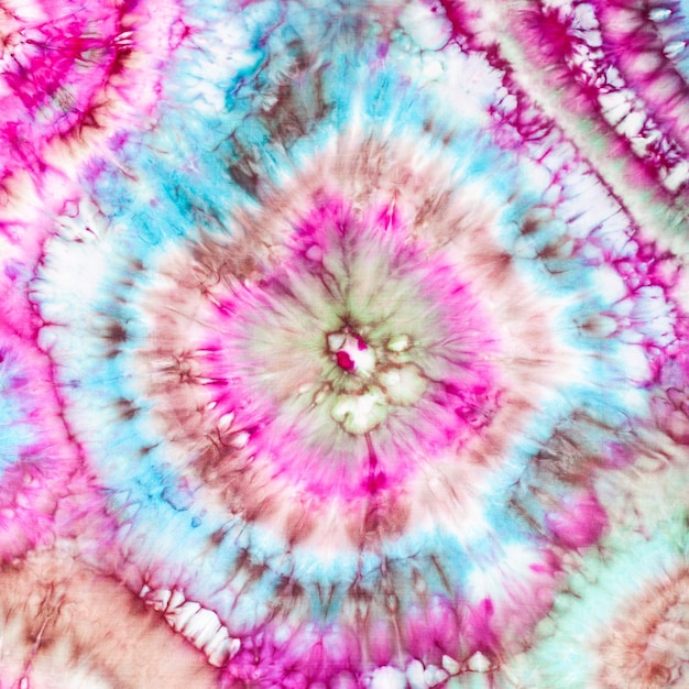 Detail of bright ornament in tiedye batik