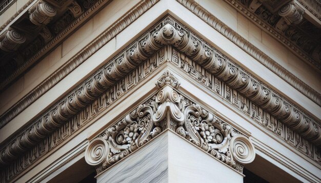 Photo a detail of a building with a decorative column and a column